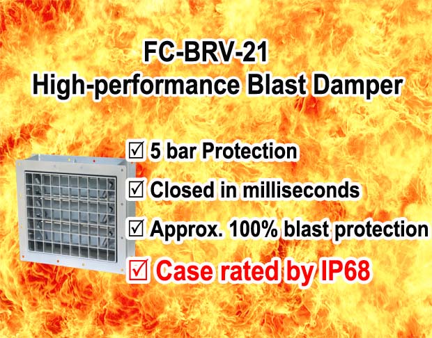 FC-BRV-21 high-performance blast damper rerated by IP68